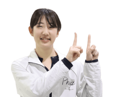 上に指を刺す女性